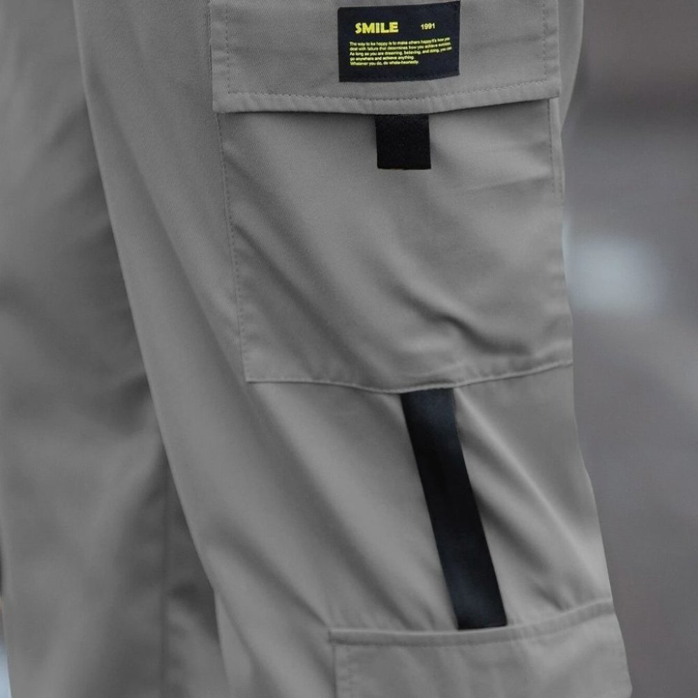 Grey Mens Cargo Pants - Picture 3 of 4